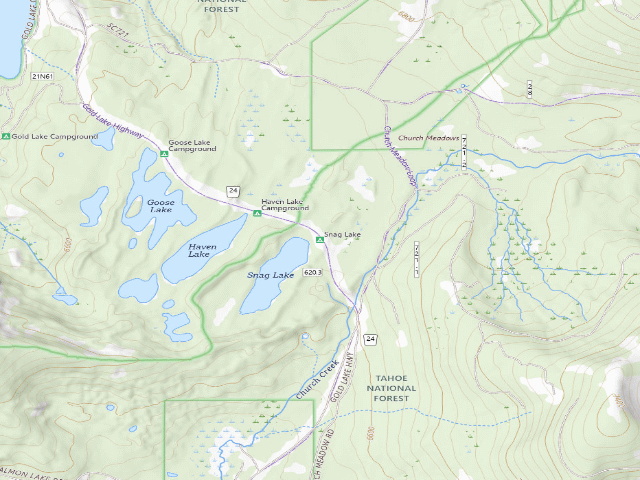 USGS topographic map of Snag Lake