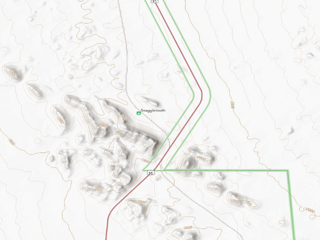 USGS topographic map of Snaggeltooth Primitive Rv Camp