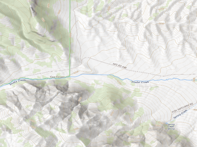 USGS topographic map of Snake Creek