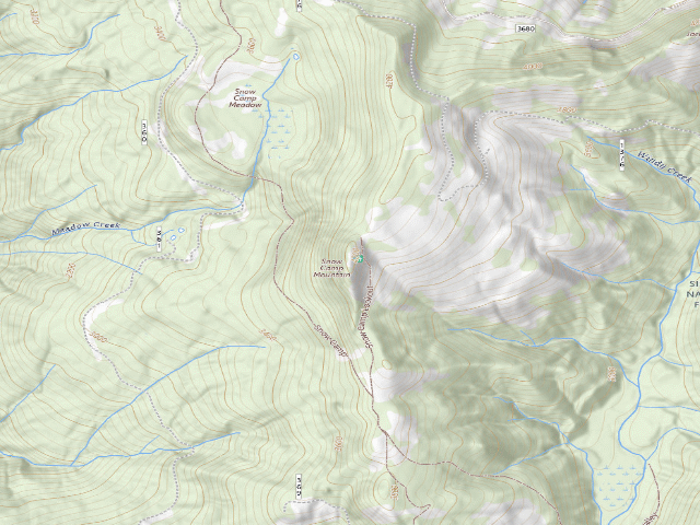 USGS topographic map of Snow Camp Lookout