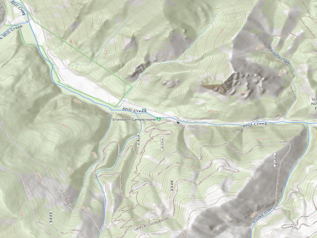USGS topographic map of Snowbank Campground
