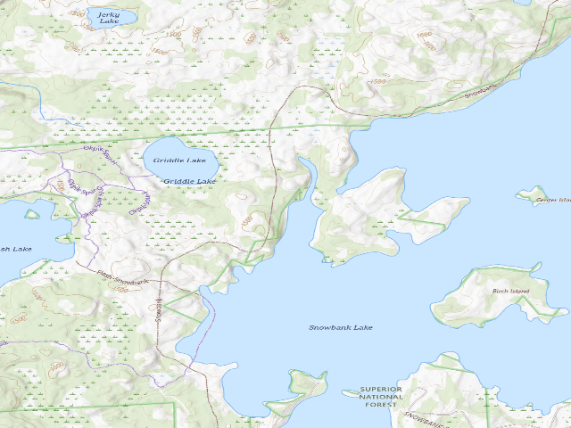 USGS topographic map of Snowbank Lake Site 11