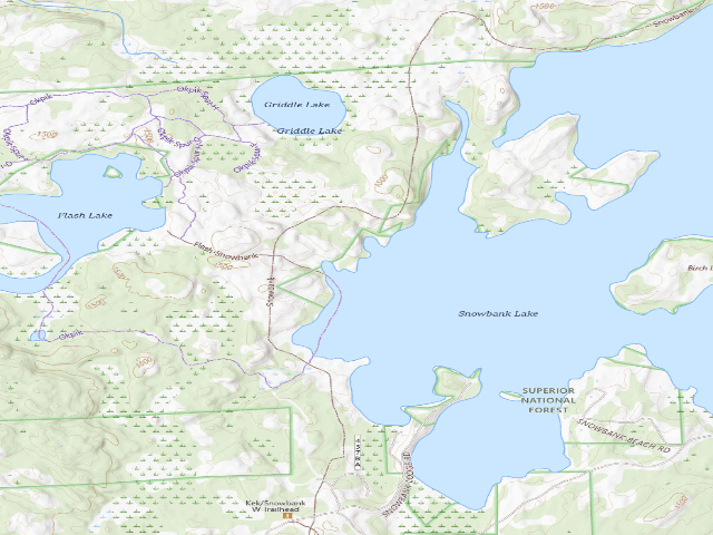 USGS topographic map of Snowbank Lake Site 12