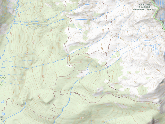 USGS topographic map of Snowgrass Flat