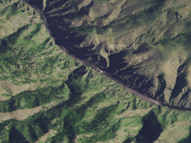 Aerial image of Snowhole Rapids Wilderness Study Area
