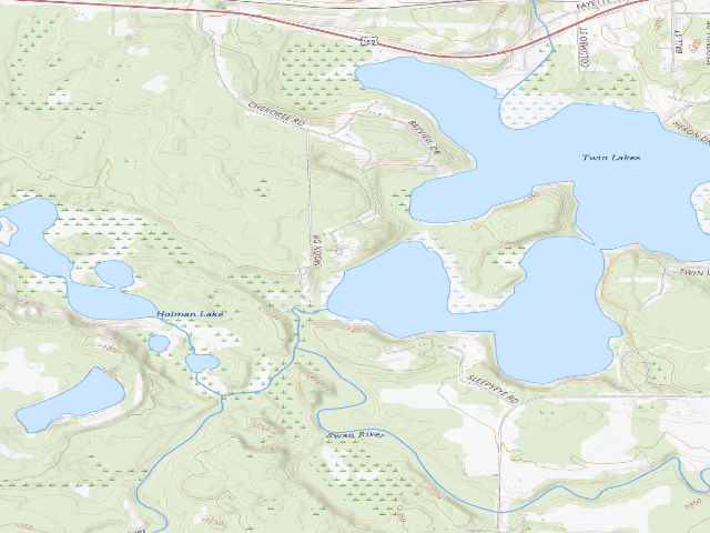 USGS topographic map of Snowshoe Lake M122