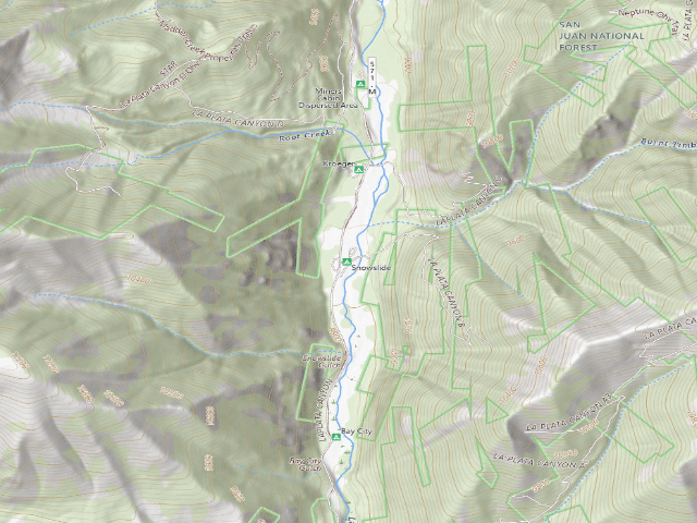 USGS topographic map of Snowslide Campground
