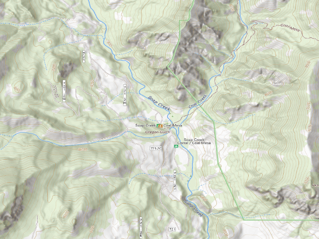 USGS topographic map of Soap Creek Campground