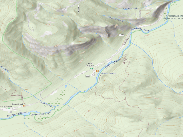 USGS topographic map of Soda Springs Campground