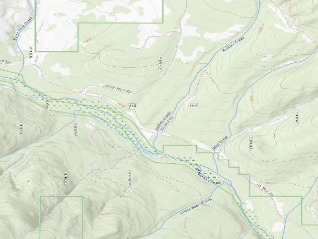 USGS topographic map of Soldier Creek 2