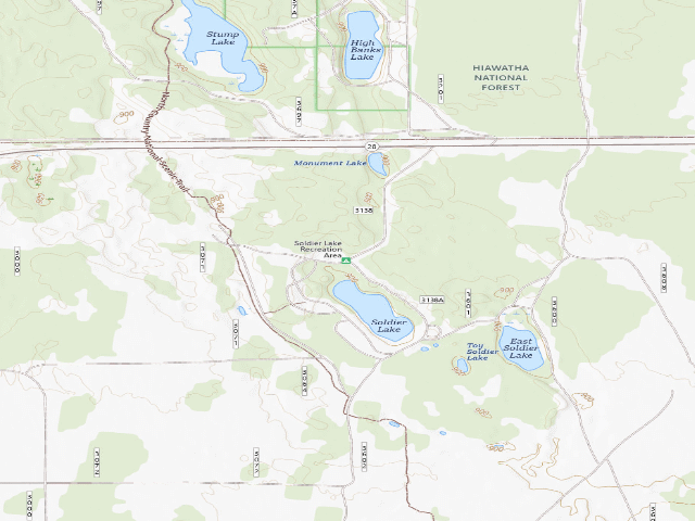 USGS topographic map of Soldier Lake Recreation Area