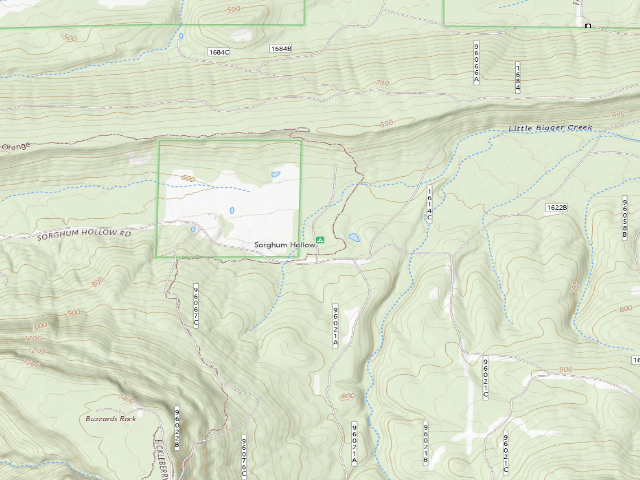 USGS topographic map of Sorghum Hollow