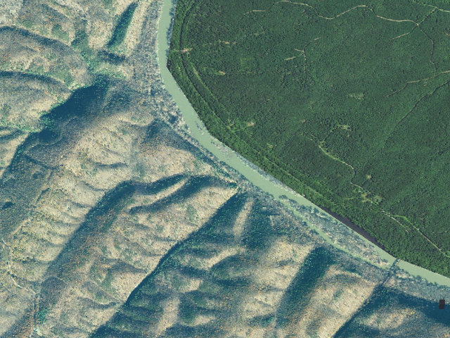 Aerial image of Sorrel Ridge hiker-biker campsite (C&O Canal towpath mile 154.1)