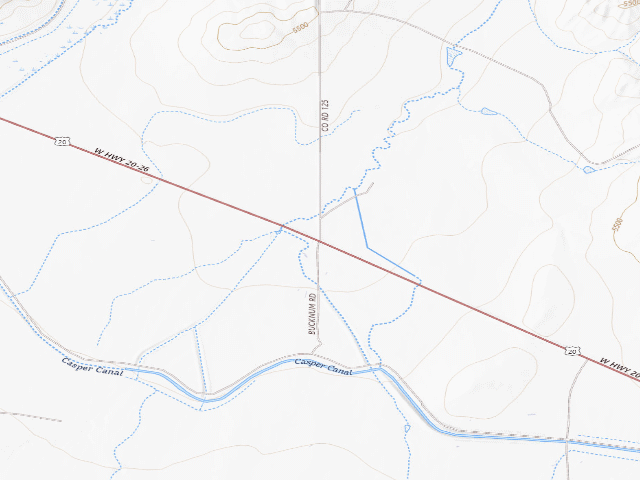 USGS topographic map of South Bighorn/Red Wall Backcountry Byway