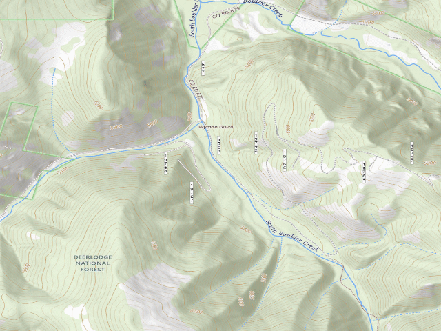 USGS topographic map of South Boulder Creek-002