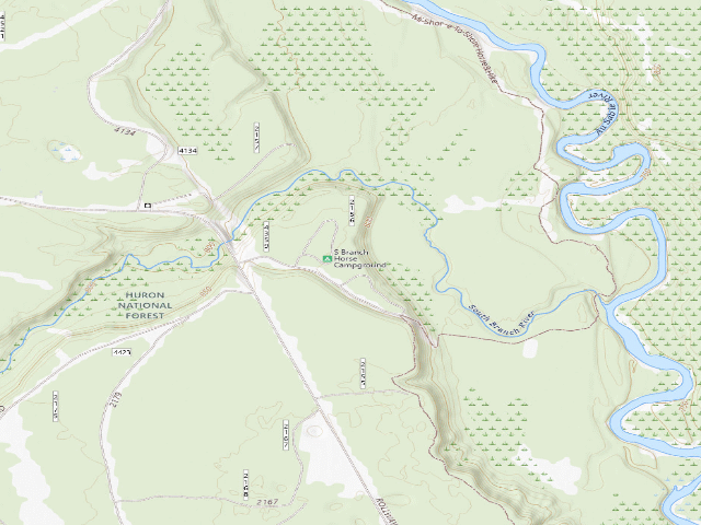 USGS topographic map of South Branch Trail Campground