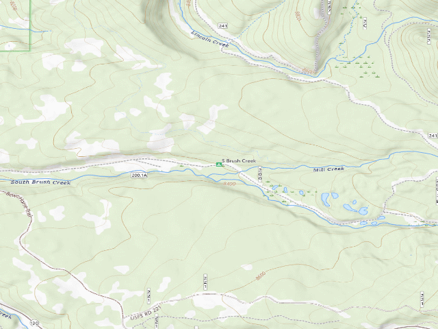 USGS topographic map of South Brush Creek