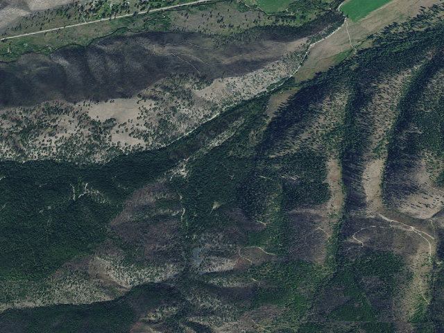 Aerial image of South Fk Lolo Creek Horse Th