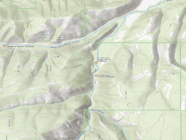 USGS topographic map of South Fk Lolo Creek Th