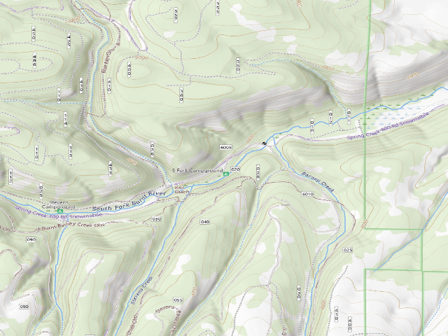 USGS topographic map of South Fork Campground