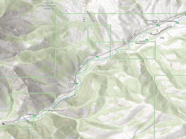 USGS topographic map of South Fork Campground