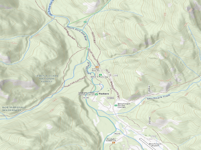 USGS topographic map of South Fork Cg