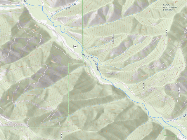 USGS topographic map of South Fork Fish Creek
