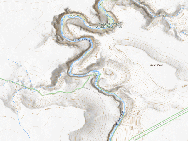 USGS topographic map of South Fork Owyhee Wild And Scenic River