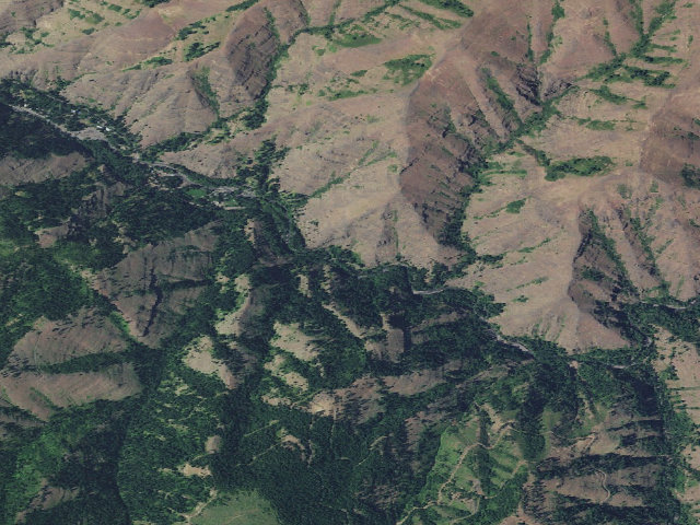 Aerial image of South Fork Walla Walla River Acec