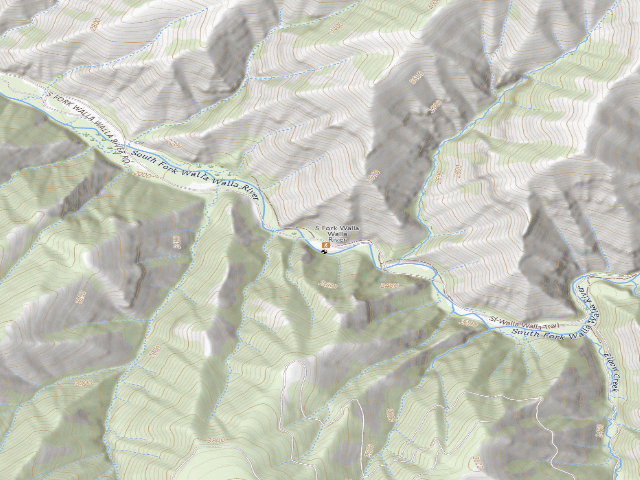 USGS topographic map of South Fork Walla Walla River Acec