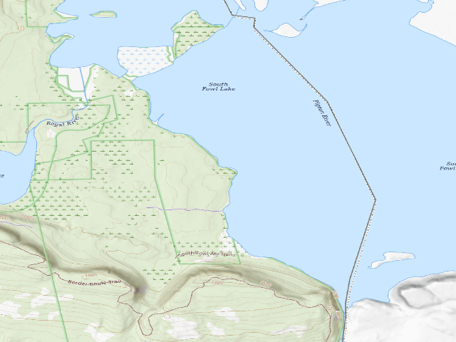 USGS topographic map of South Fowl Lake Site 2