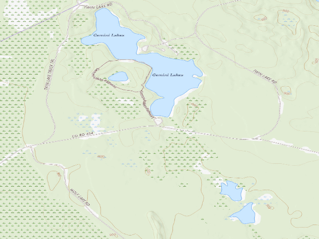 USGS topographic map of South Gemini Lake State Forest Campground
