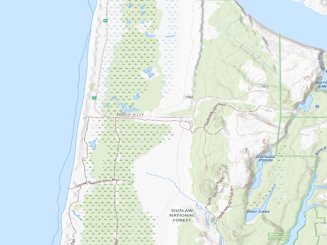 USGS topographic map of South Jetty Sand Camping site 1