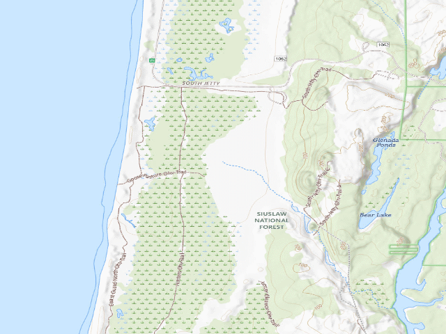 USGS topographic map of South Jetty Sand Camping site 10