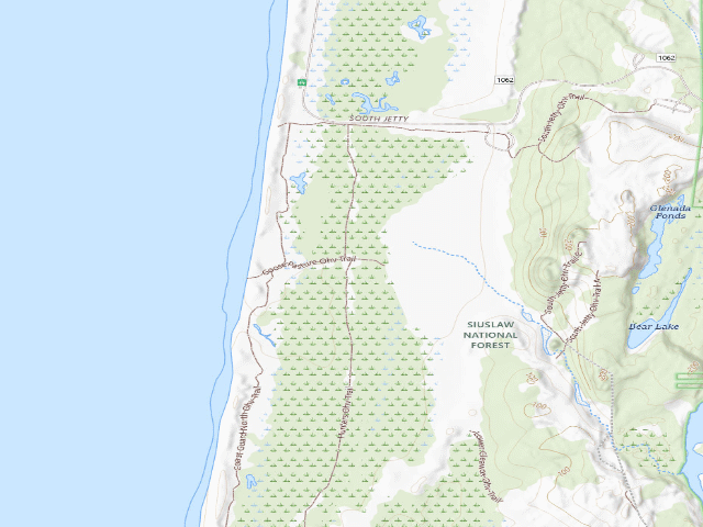 USGS topographic map of South Jetty Sand Camping site 11