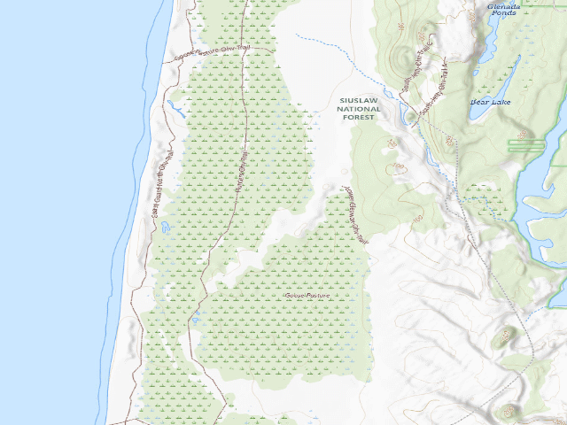 USGS topographic map of South Jetty Sand Camping site 14