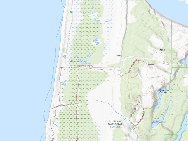 USGS topographic map of South Jetty Sand Camping site 3