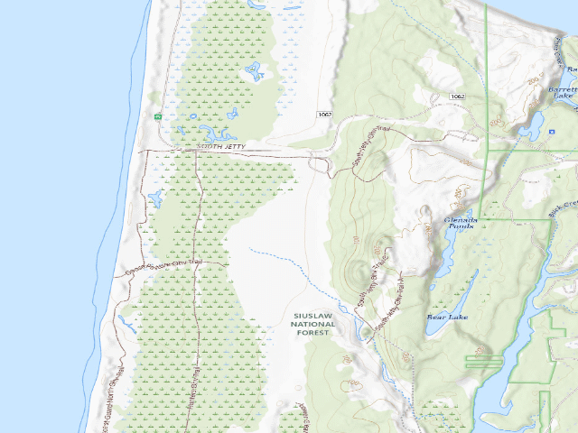 USGS topographic map of South Jetty Sand Camping site 4