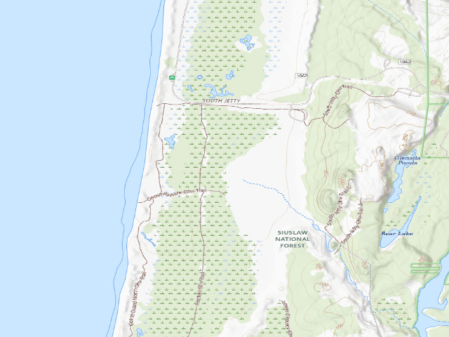 USGS topographic map of South Jetty Sand Camping site 8