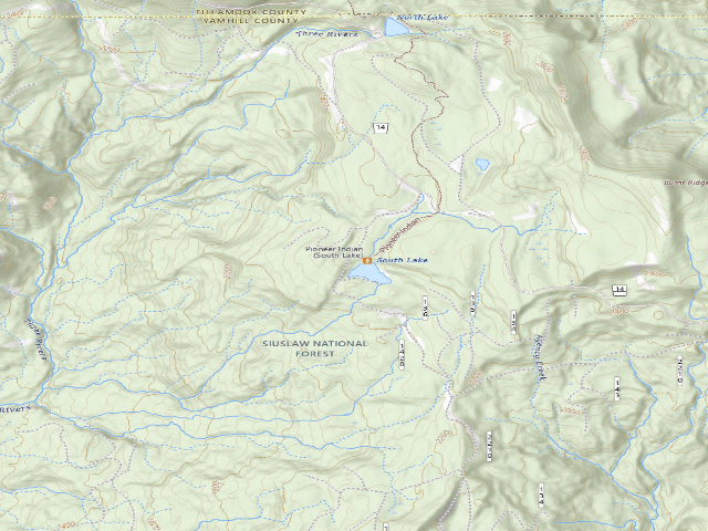 USGS topographic map of South Lake Dispersed Camping