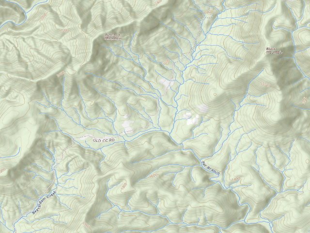 USGS topographic map of South Mountains Game Land camping area #3