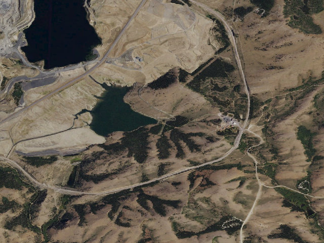 Aerial image of South Pass Historic Mining Area