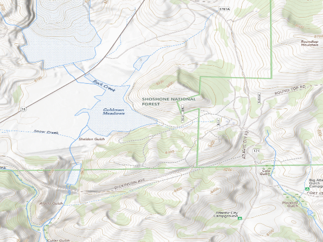 USGS topographic map of South Pass Historic Mining Area