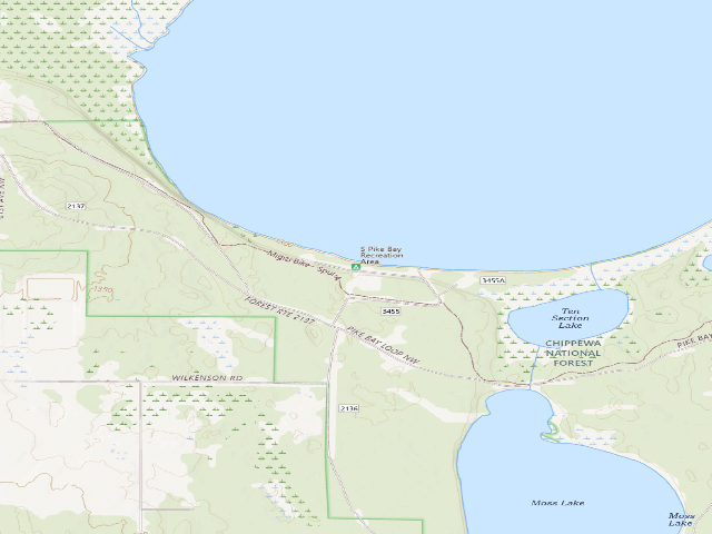 USGS topographic map of South Pike Bay Recreation Area