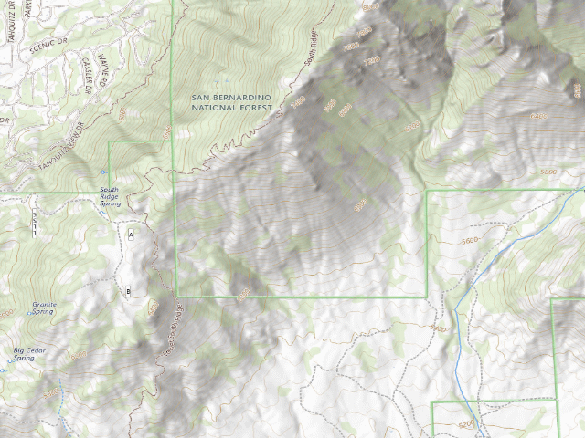 USGS topographic map of South Ridge Yellow Post Sites