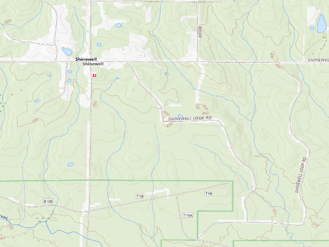 USGS topographic map of South Shinewell Camp Spot (Herron Family WMA)