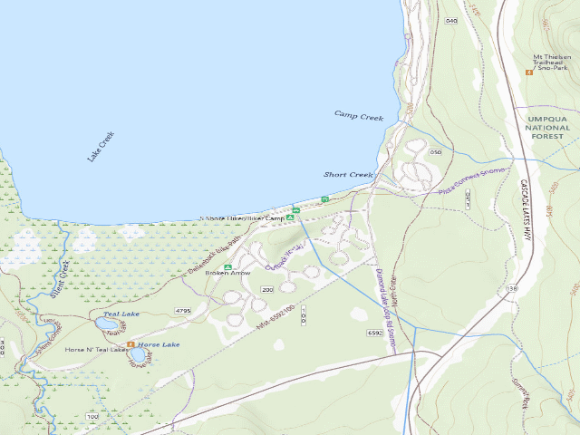 USGS topographic map of South Shore Hiker/Biker Camp