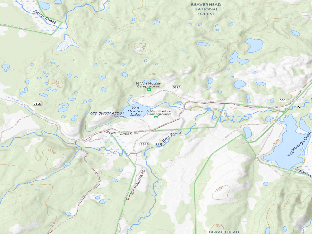 USGS topographic map of South Van Houten Campground