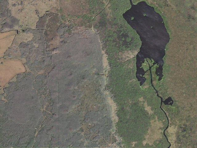 Aerial image of Spade Island Camp (Three Forks Conservation Area)
