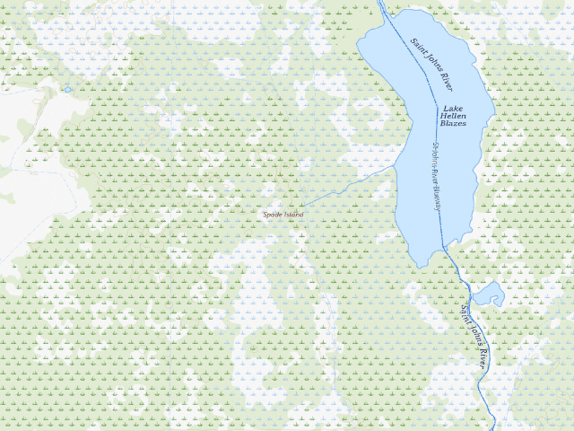 USGS topographic map of Spade Island Camp (Three Forks Conservation Area)